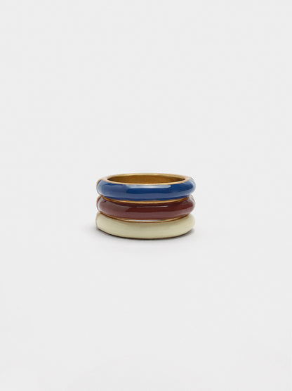 Set Of Rings With Enamel