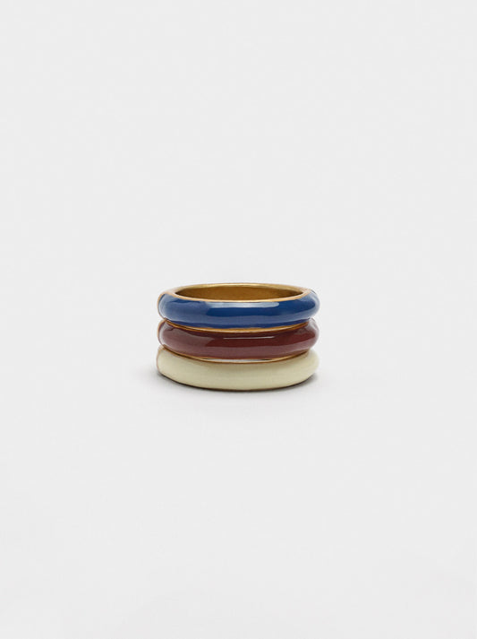 Set Of Rings With Enamel