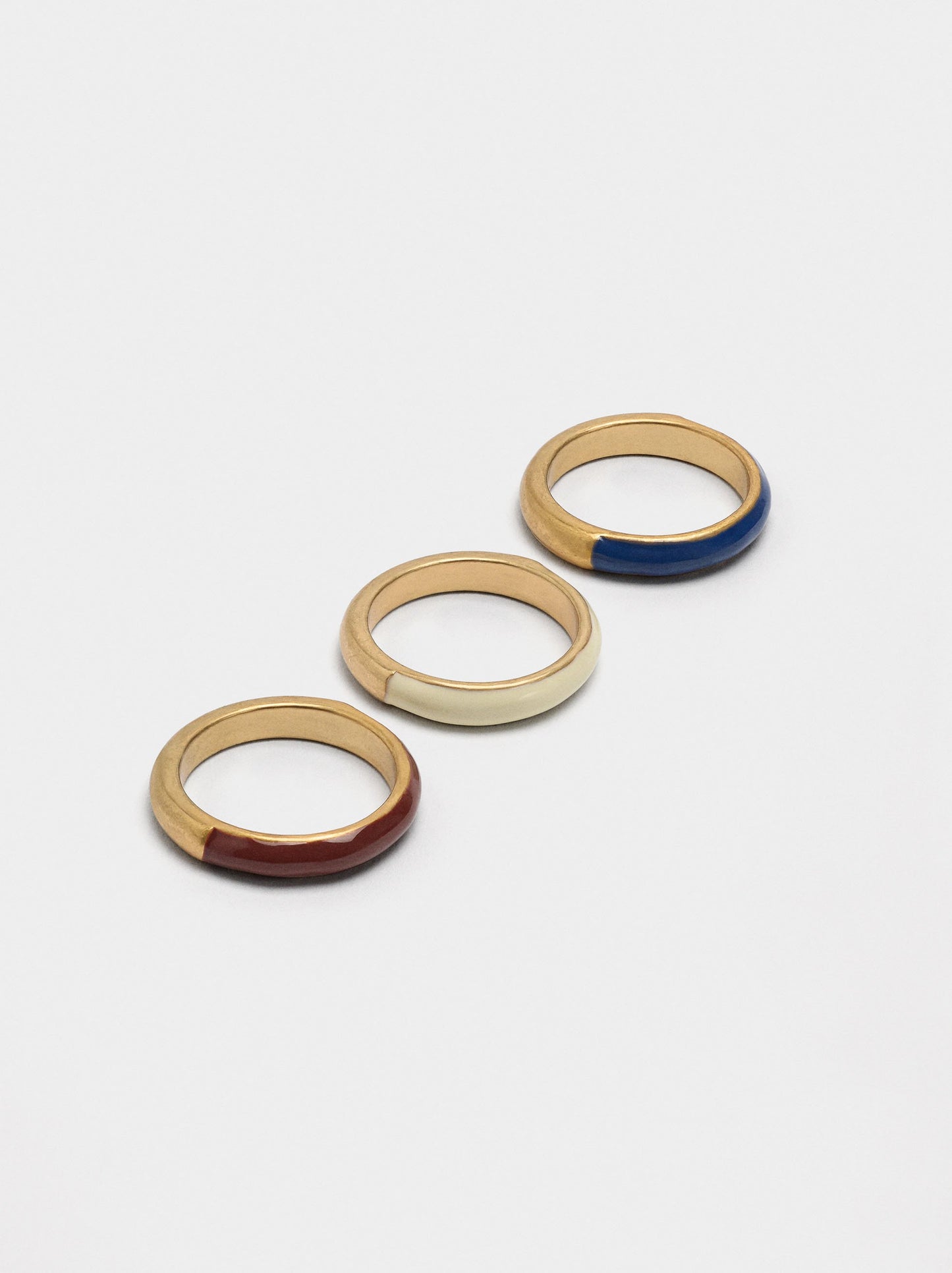 Set Of Rings With Enamel
