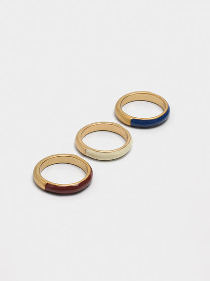 Set Of Rings With Enamel