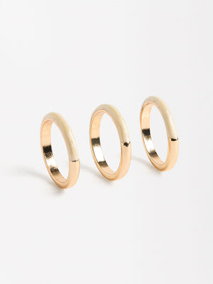 Set Of Rings With Enamel