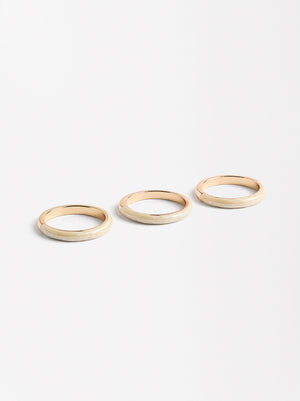 Set Of Rings With Enamel