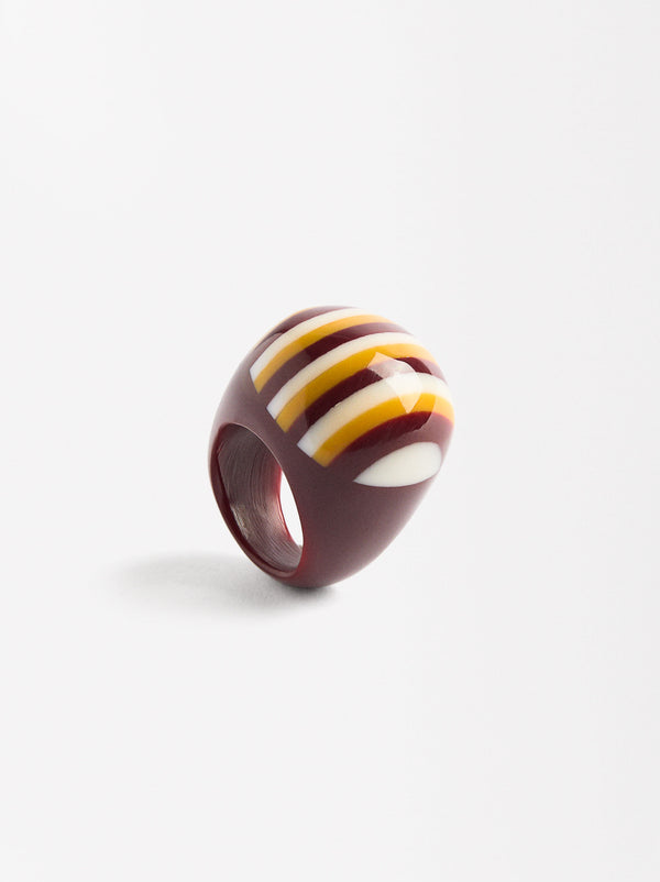 Striped Rounded Ring