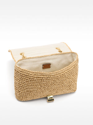Straw-Effect Shoulder Bag
