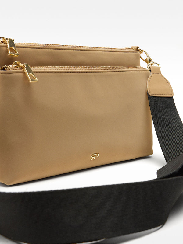 Crossbody Bag With Velvety Texture