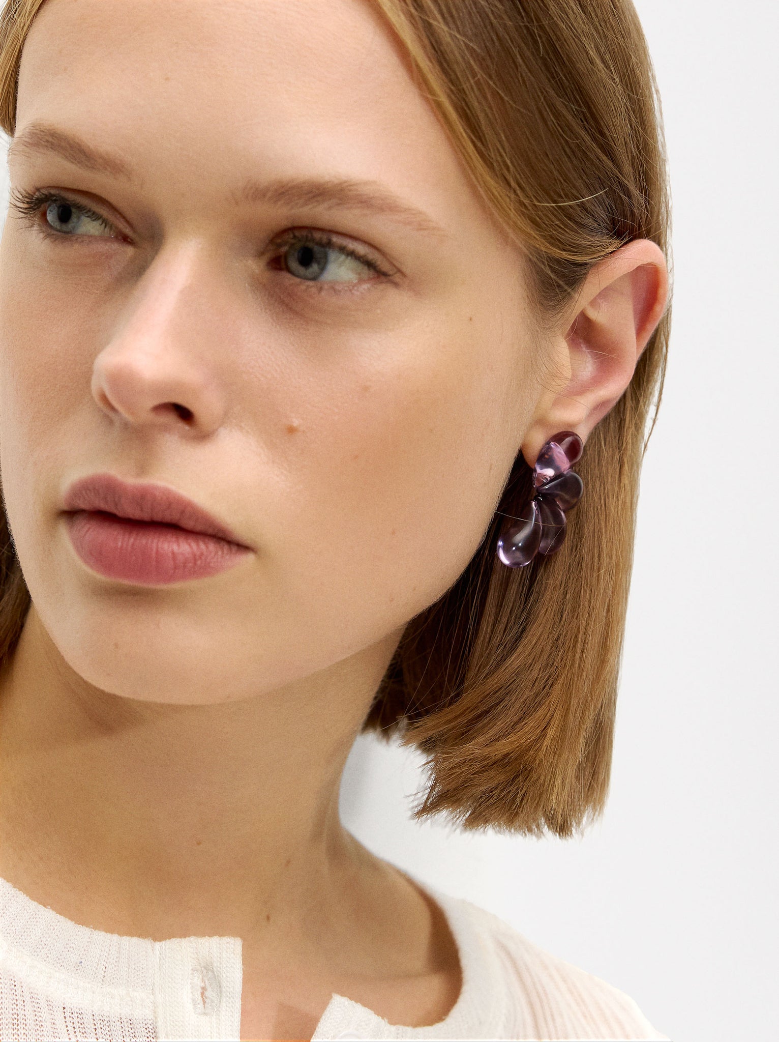 Half-Flower Transparent Earrings