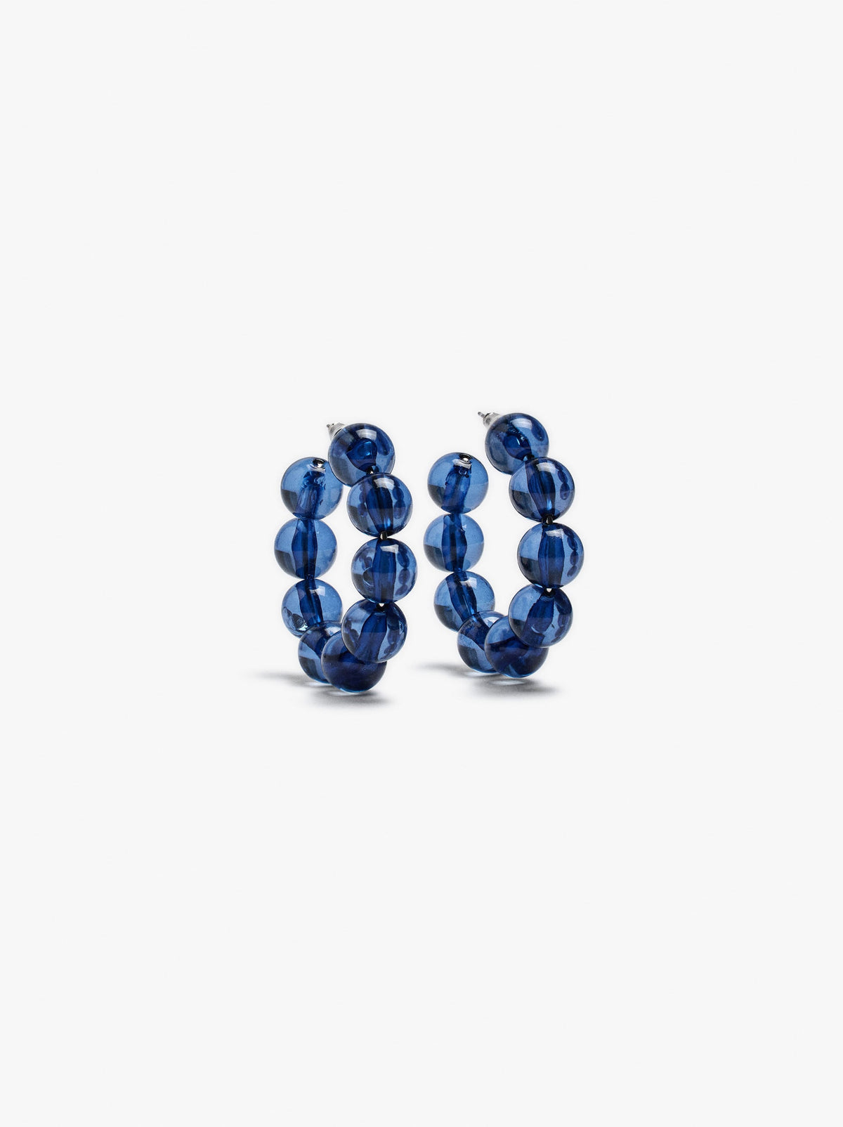 Hoop Earrings With Transparent Resin Beads