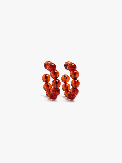 Hoop Earrings With Transparent Resin Beads