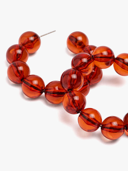 Hoop Earrings With Transparent Resin Beads