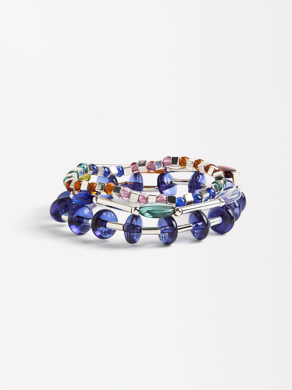 Multicolor Elastic Bracelet Set