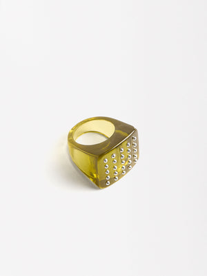 Square Ring With Dot Details