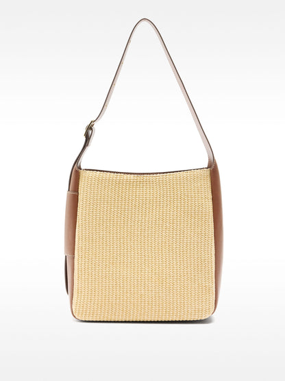 Straw-Effect Shoulder Bag