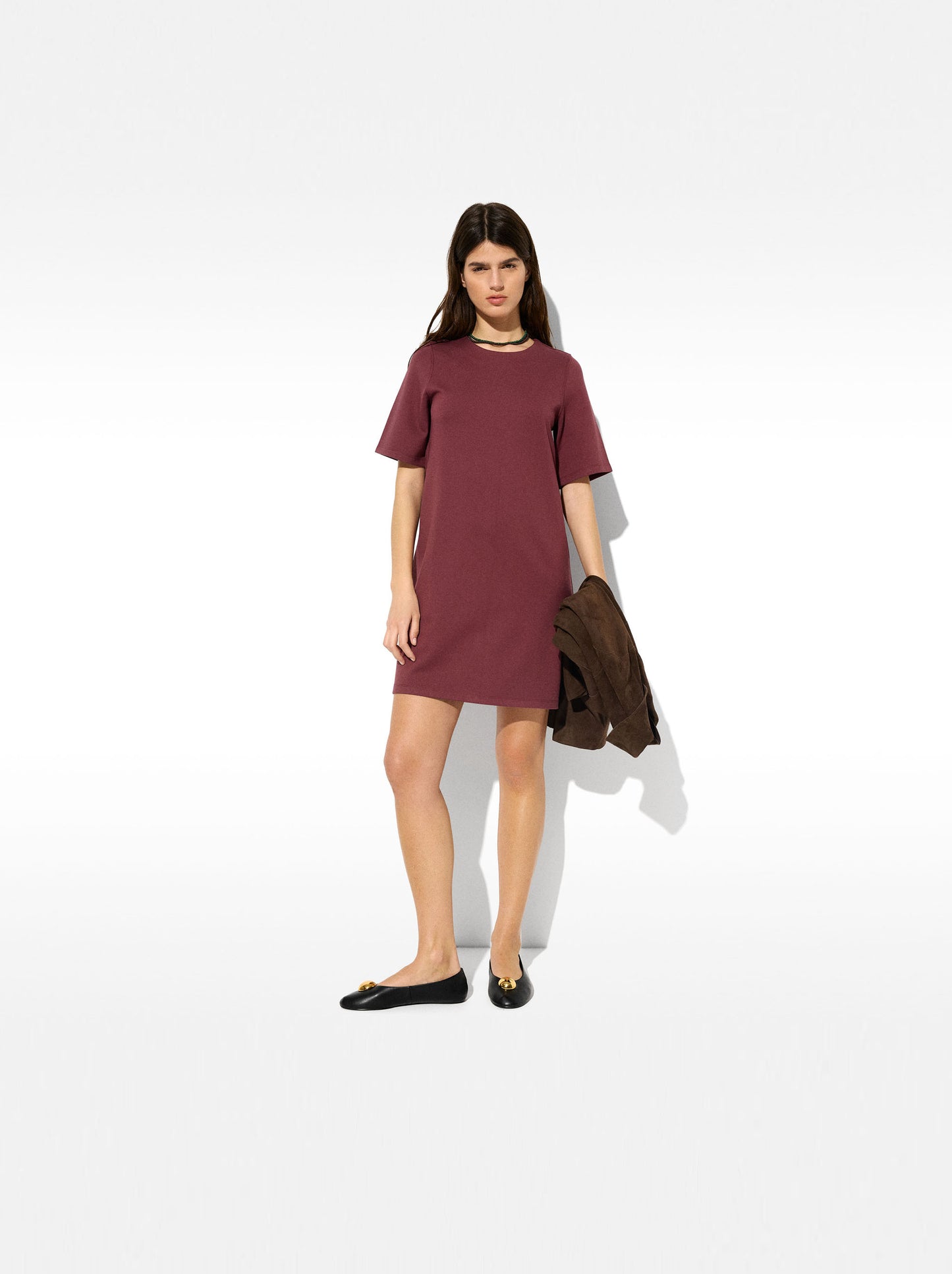 Short Dress With Round Neckline
