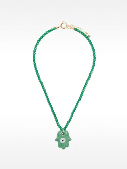 Hamsa Hand Beaded Necklace