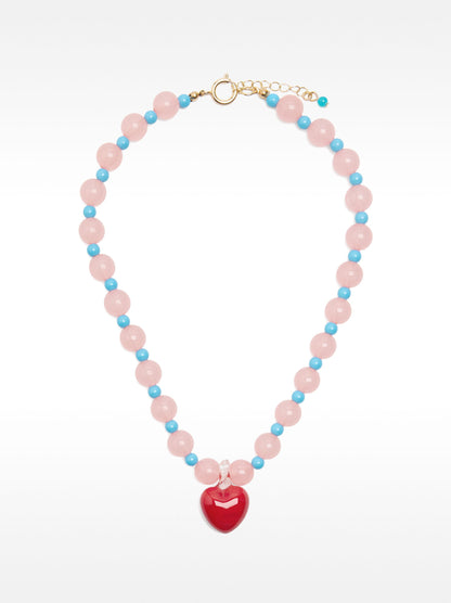 Short Heart Bead Necklace