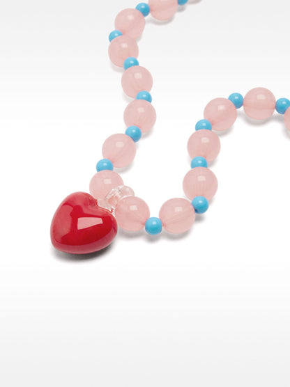 Short Heart Bead Necklace