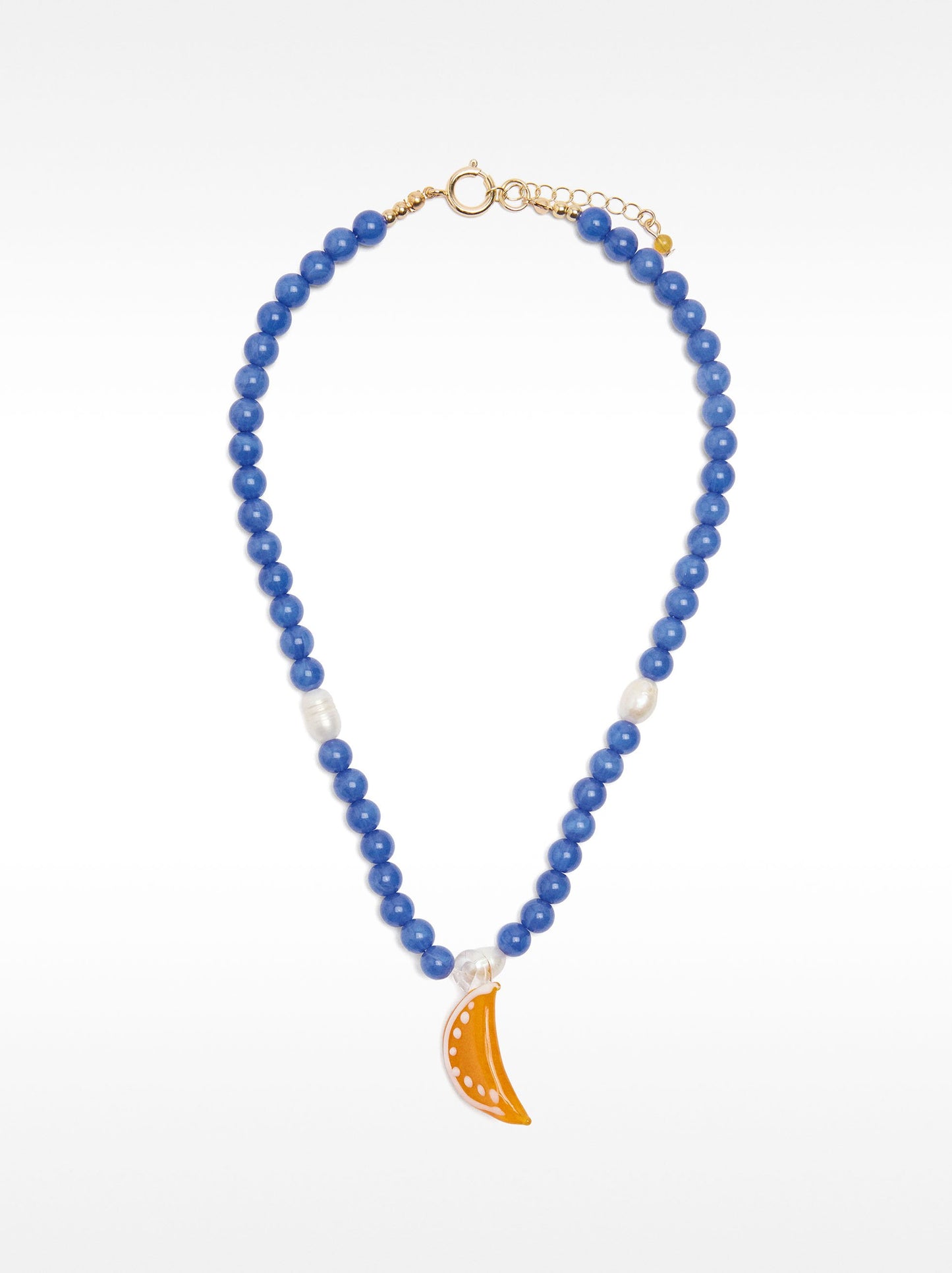 Glass Bead Necklace With Pendant