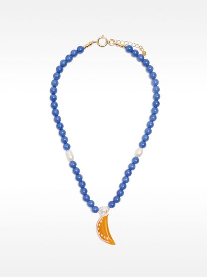 Glass Bead Necklace With Pendant