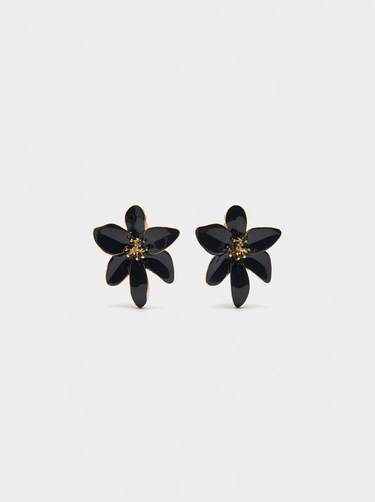 Enamelled Flower Earrings