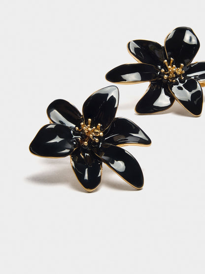 Enamelled Flower Earrings