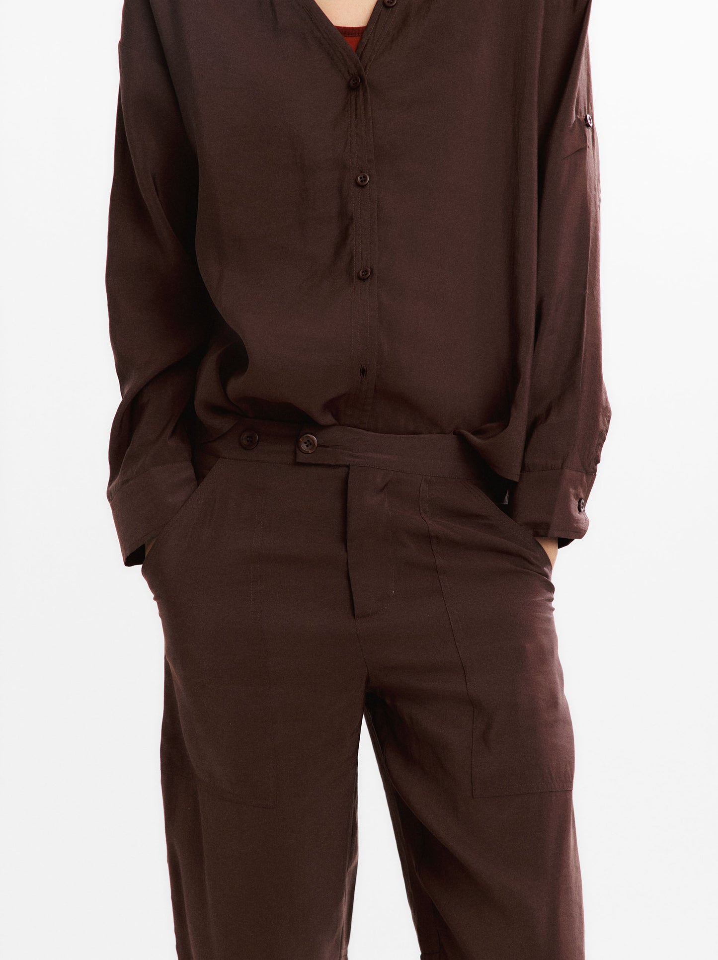 Cargo Trousers With Marked Stitching
