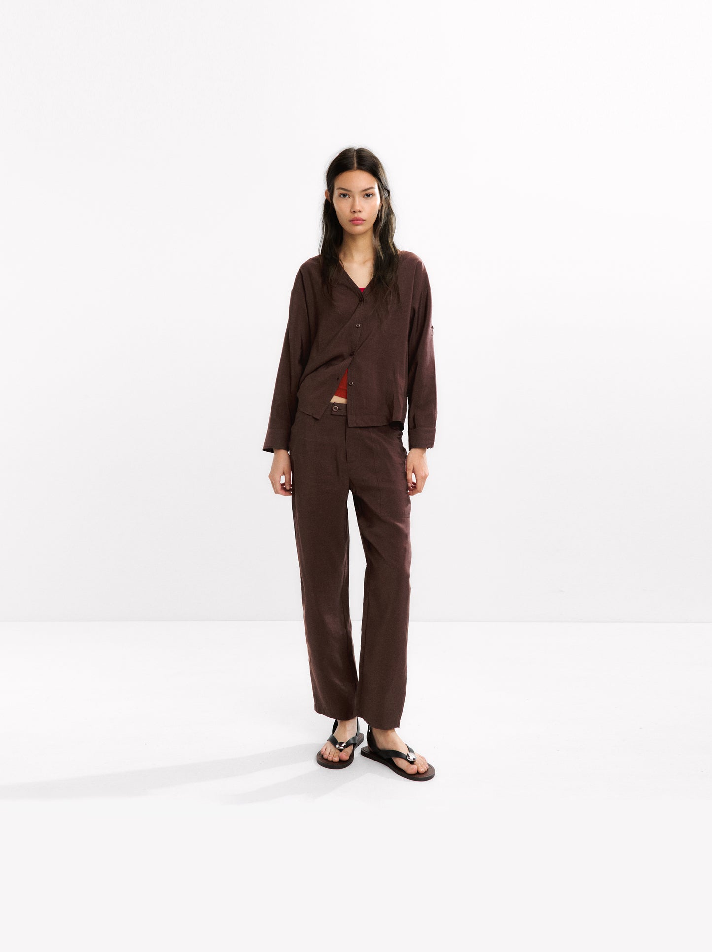Cargo Trousers With Marked Stitching