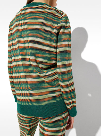 Striped Jacquard Knit Sweater