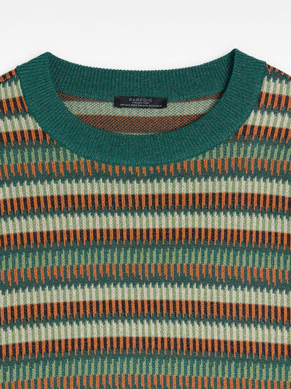 Striped Jacquard Knit Sweater