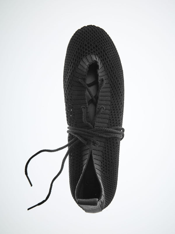 Knit Mesh Ballet Flats With Straps