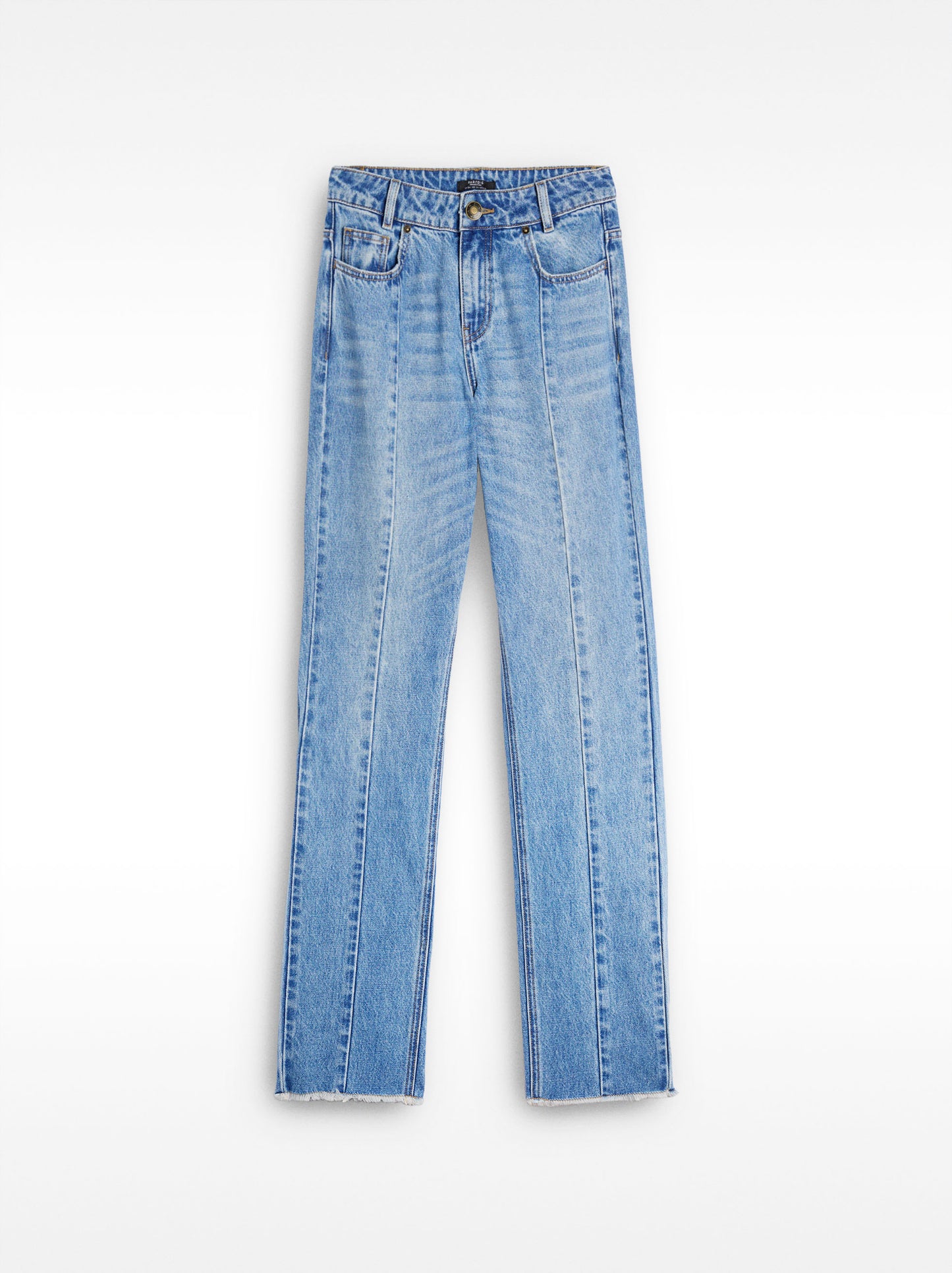 Washed Effect Denim Trousers