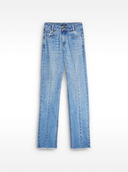Washed Effect Denim Trousers