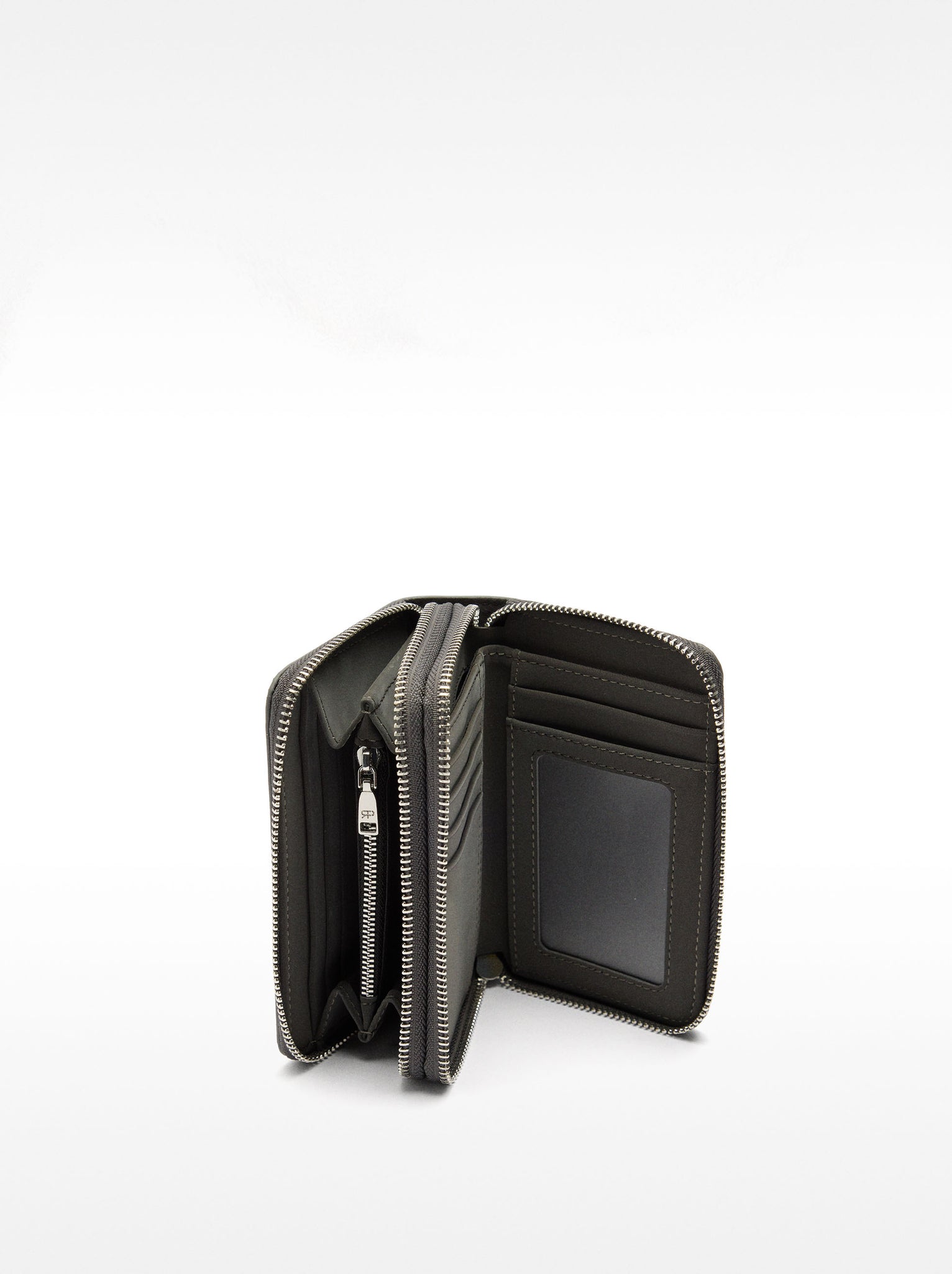 Velvety Texture Wallet With Double Zipper
