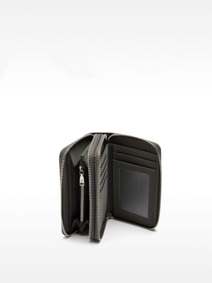 Velvety Texture Wallet With Double Zipper