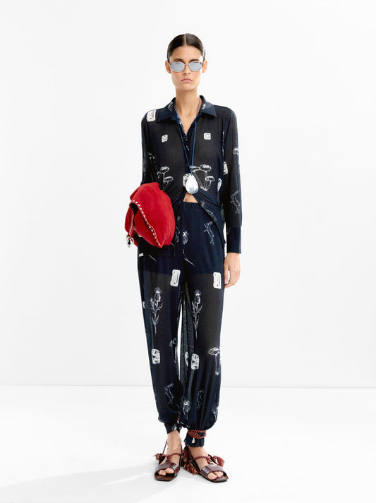 Printed Loose-Fitting Trousers