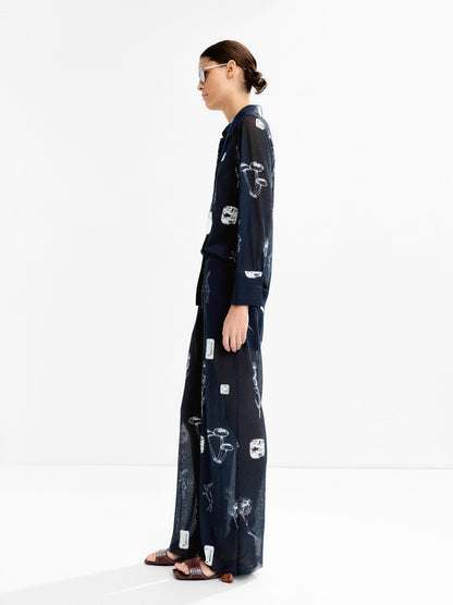 Printed Loose-Fitting Trousers