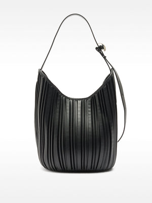 Pleated Shoulder Bag With Removable Pouch