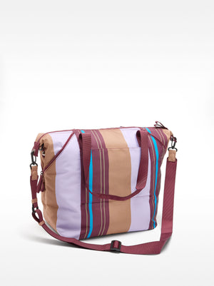 Striped Nylon Weekend Bag