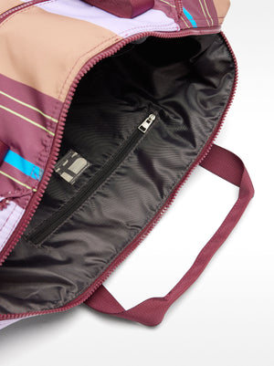 Striped Nylon Weekend Bag