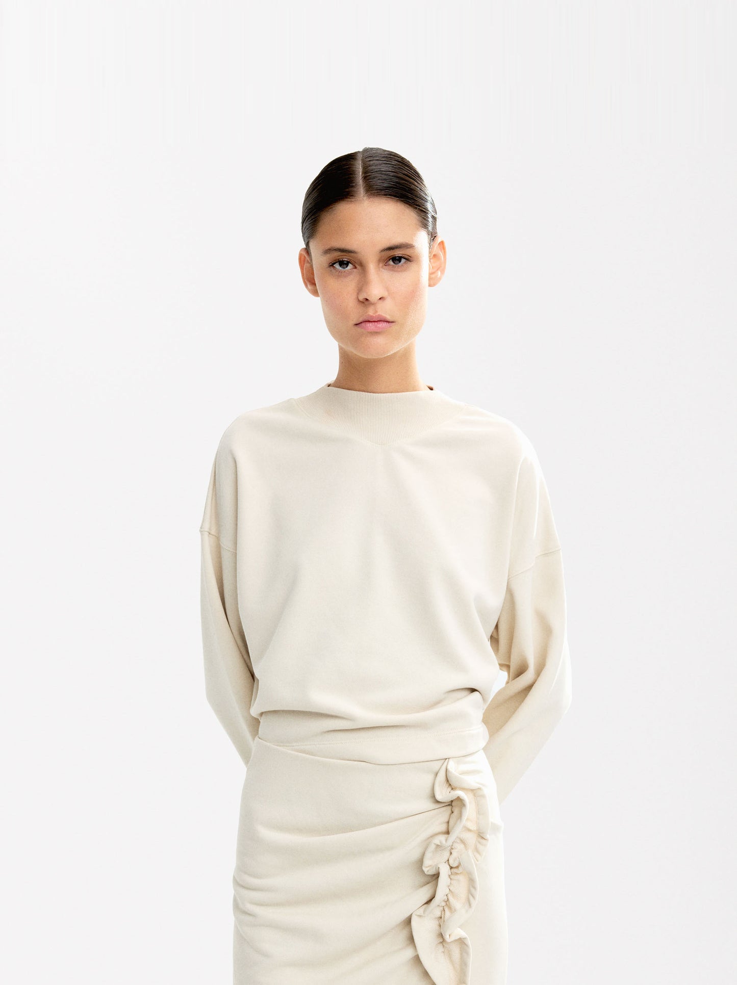 Ribbed Detail Sweatshirt