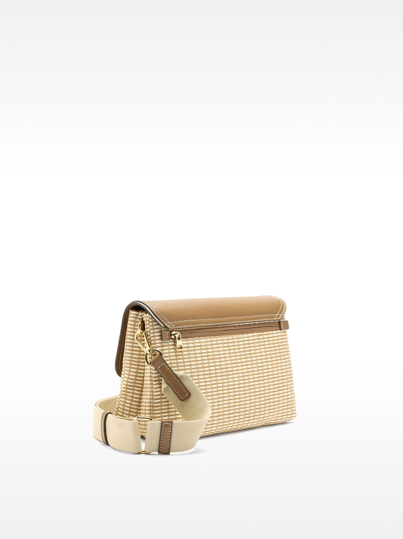 Striped Raffia Effect Crossbody Bag