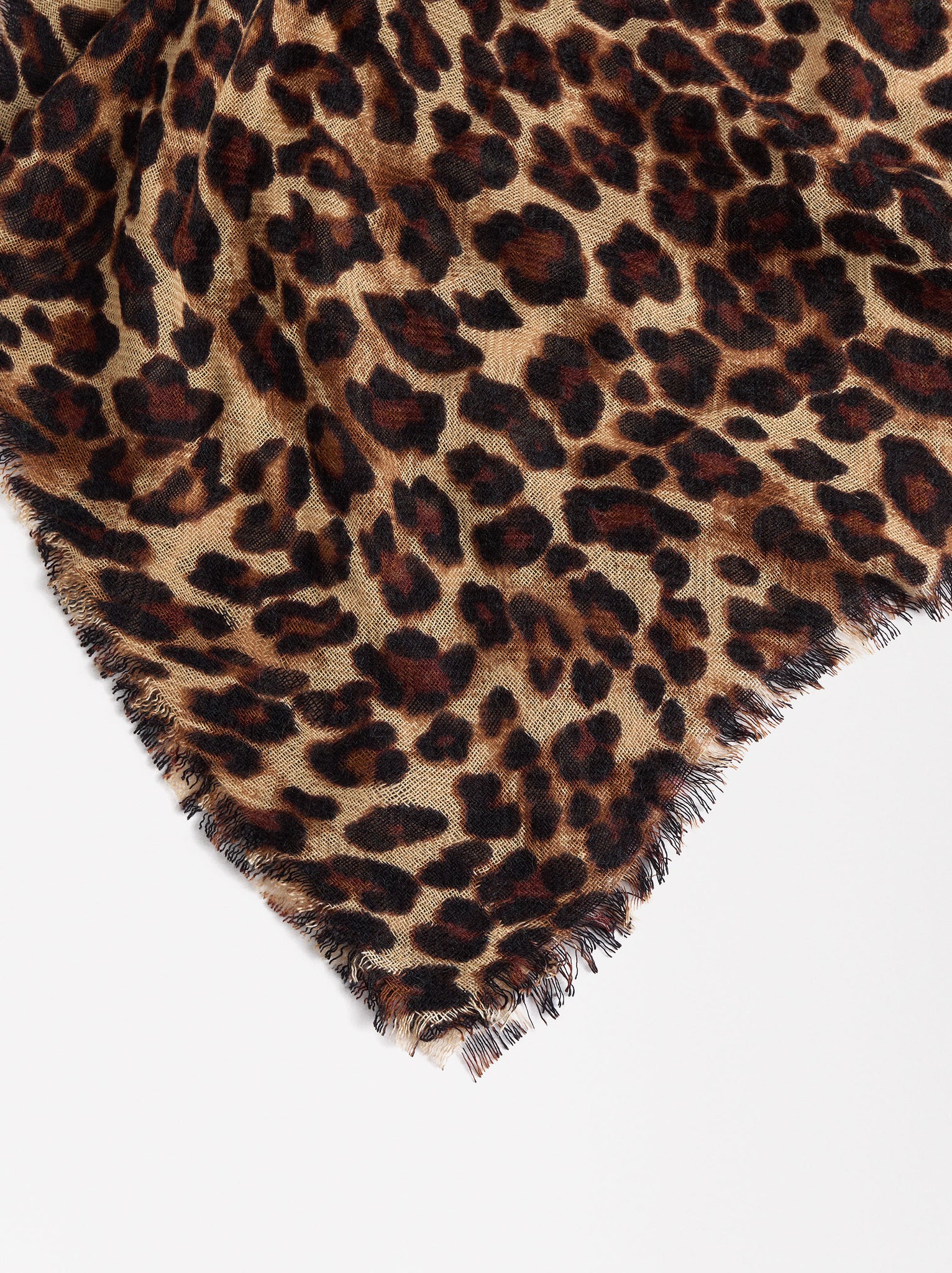 Wool Scarf With Leopard Print