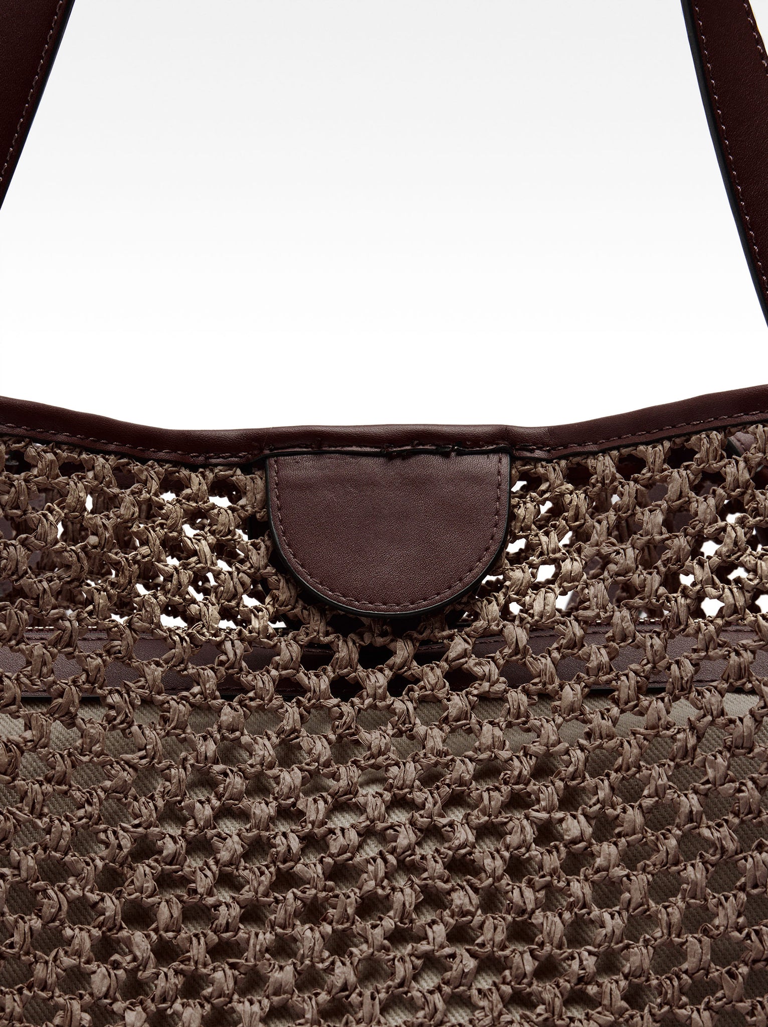 Straw Effect Shopper Bag With Removable Bag