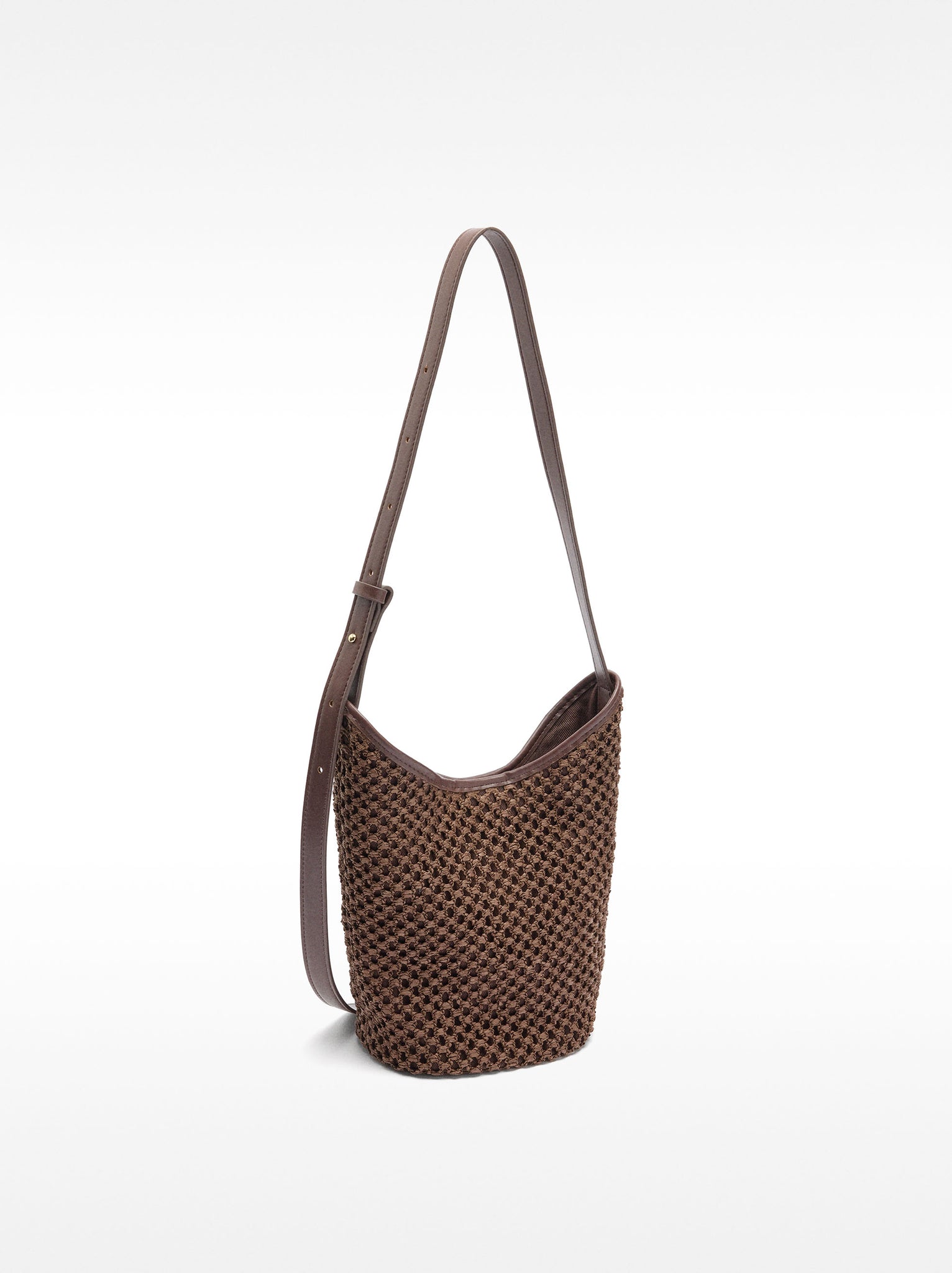 Bucket Bag With Straw Effect And Removable Bag S