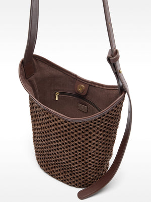 Bucket Bag With Straw Effect And Removable Bag S