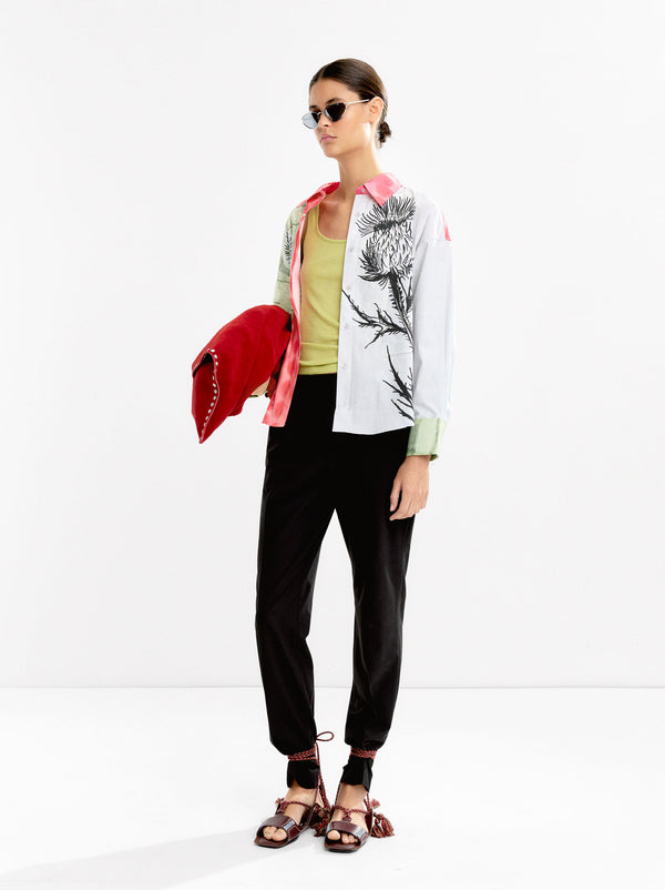 Cotton Shirt With Contrast Print