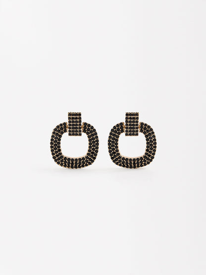 Square Earrings With Zirconia