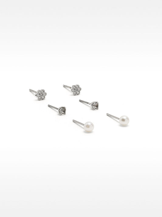 Set Of Earrings With Zirconia