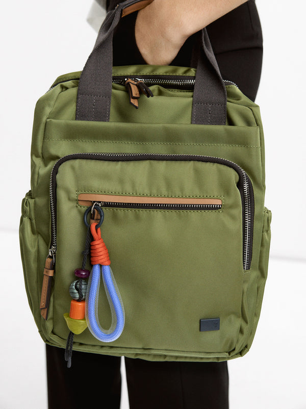 Nylon Backpack With Pendant