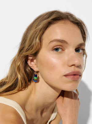 Hoop Earrings With Glass Beads