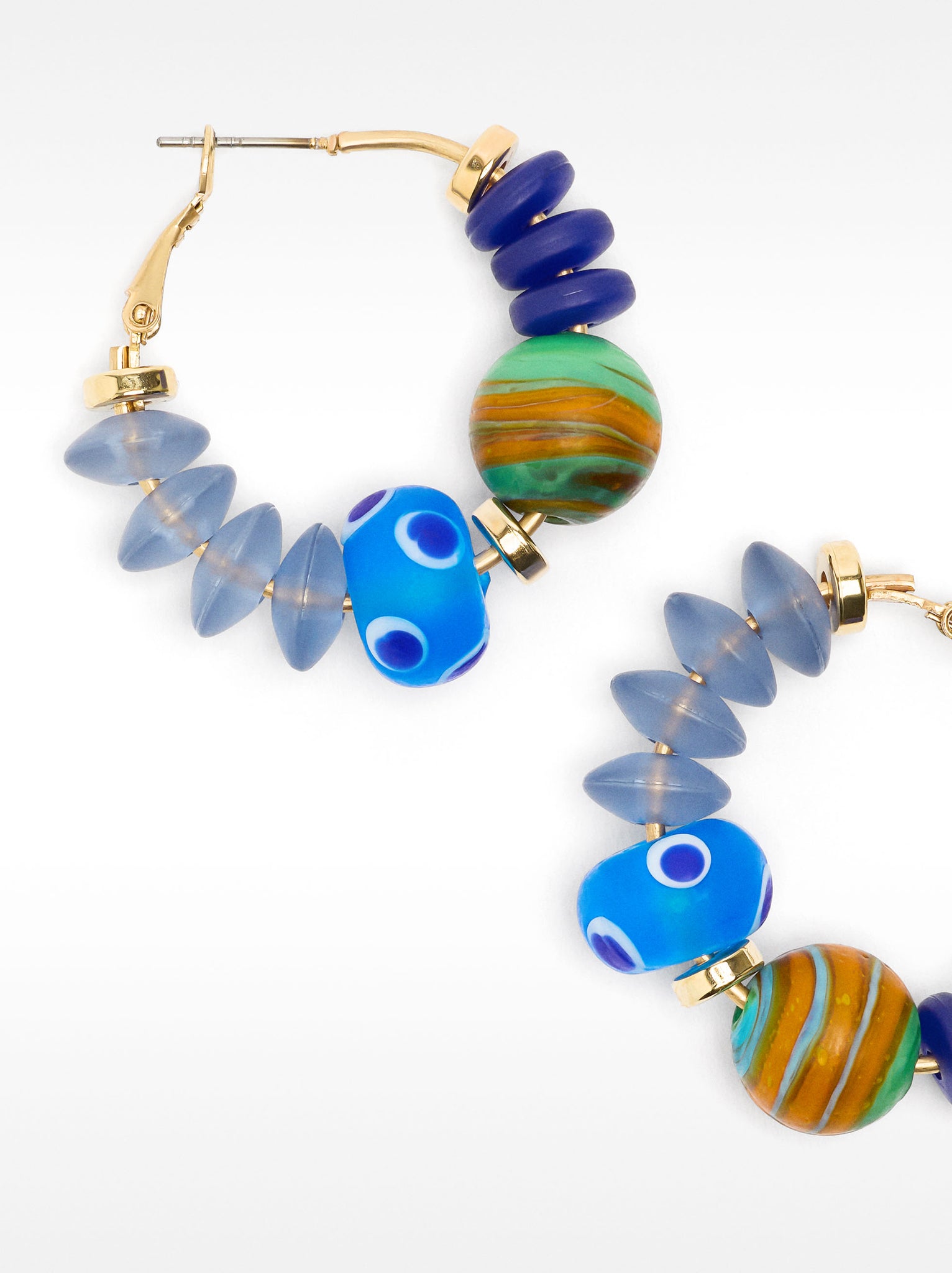 Hoop Earrings With Glass Beads